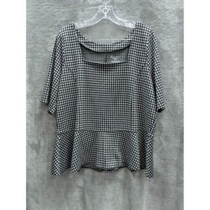 Houndstooth Peplum Top Womens 18/20‎ Academia Casual